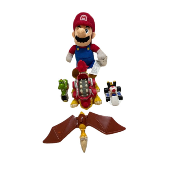 Nintendo Super Mario plush yoshi & toad car chomp toy land before time lot of 5 - Picture 1 of 7